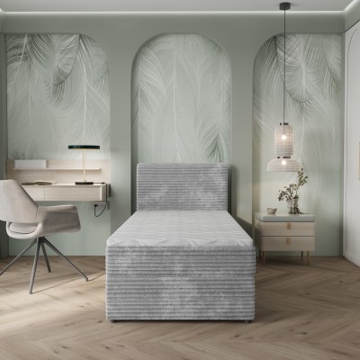 Łóżko kontynentalne PISA – Tkanina sztruksowa – kolor: Tilia