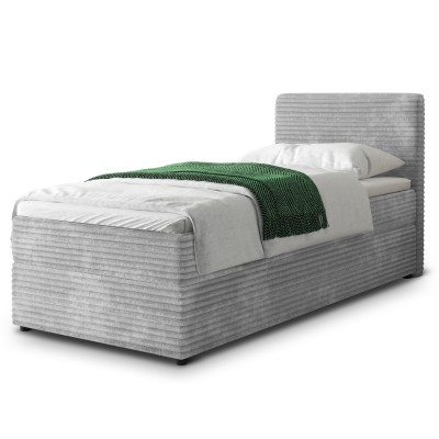 Łóżko kontynentalne PISA – Tkanina sztruksowa – kolor: Tilia