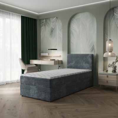 Łóżko kontynentalne PISA – Tkanina sztruksowa – kolor: Tilia