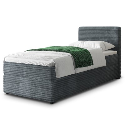 Łóżko kontynentalne PISA – Tkanina sztruksowa – kolor: Tilia