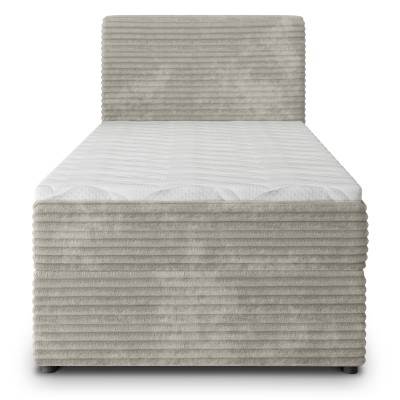 Łóżko kontynentalne PISA – Tkanina sztruksowa – kolor: Tilia