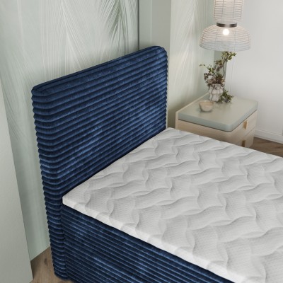 Łóżko kontynentalne PISA – Tkanina sztruksowa – kolor: Tilia