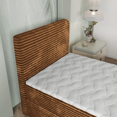 Łóżko kontynentalne PISA – Tkanina sztruksowa – kolor: Tilia