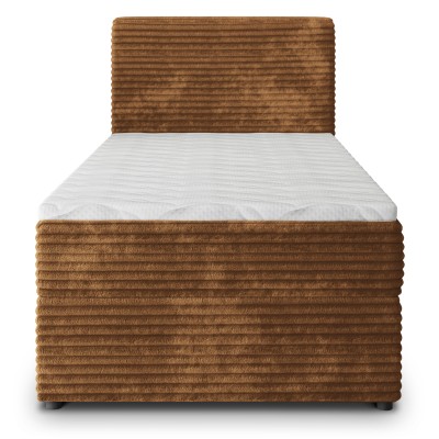 Łóżko kontynentalne PISA – Tkanina sztruksowa – kolor: Tilia