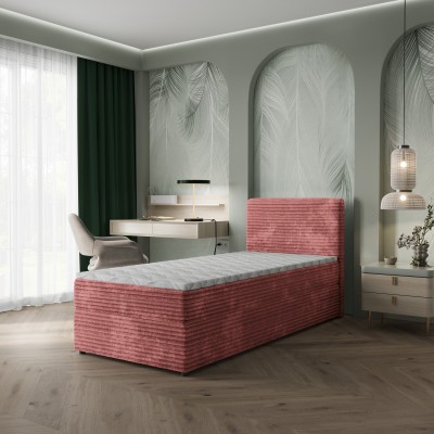 Łóżko kontynentalne PISA – Tkanina sztruksowa – kolor: Tilia