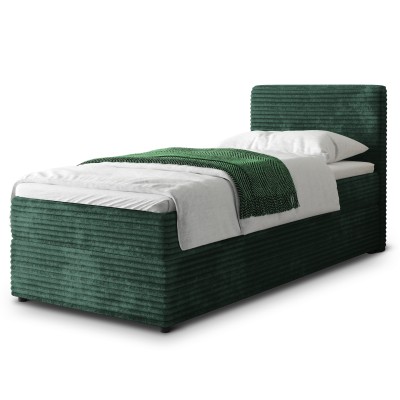 Łóżko kontynentalne PISA – Tkanina sztruksowa – kolor: Tilia