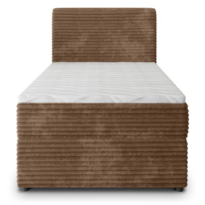 Łóżko kontynentalne PISA – Tkanina sztruksowa – kolor: Tilia