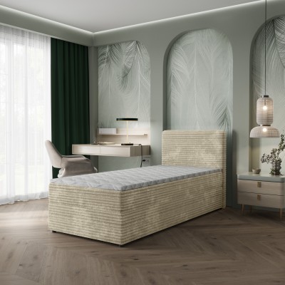 Łóżko kontynentalne PISA – Tkanina sztruksowa – kolor: Tilia