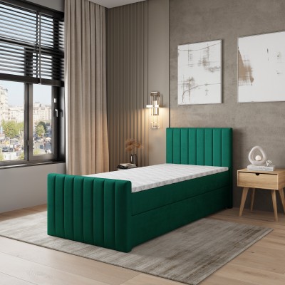 Łóżko kontynentalne ARION – Tkanina pluszowa – kolor: Kronos