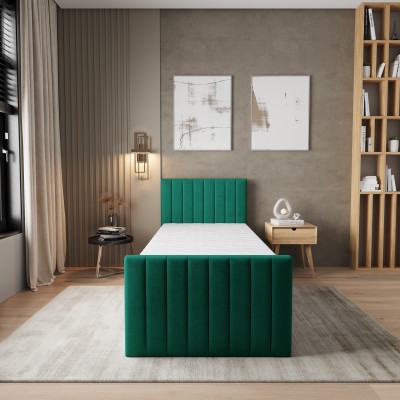 Łóżko kontynentalne ARION – Tkanina pluszowa – kolor: Kronos