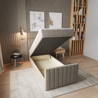 Łóżko kontynentalne ARION – Tkanina pluszowa – kolor: Paros