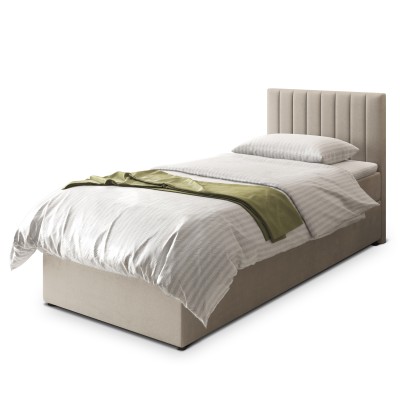 Łóżko kontynentalne BRESEL – Tkanina pluszowa – kolor: Paros