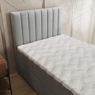 Łóżko kontynentalne BRESEL – Tkanina pluszowa – kolor: Paros