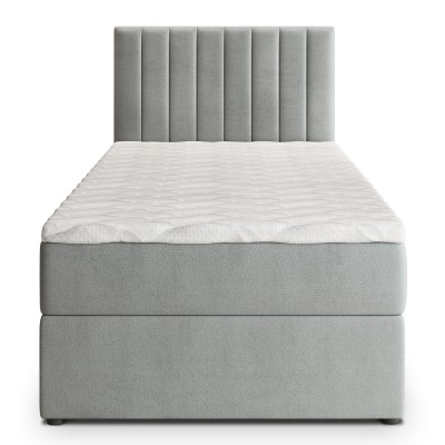 Łóżko kontynentalne BRESEL – Tkanina pluszowa – kolor: Paros