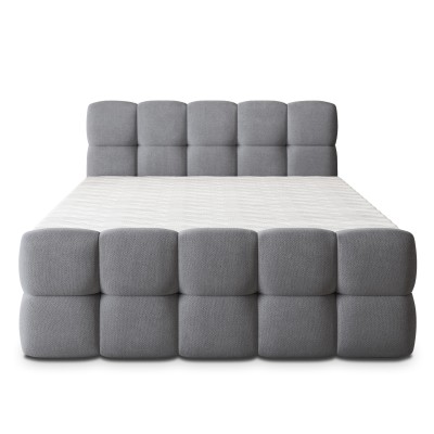 Łóżko kontynentalne BRUME – Tkanina plecionka – kolor: Soro