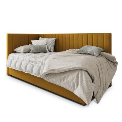 Łóżko kontynentalne ARIS – Tkanina pluszowa – kolor: Kronos