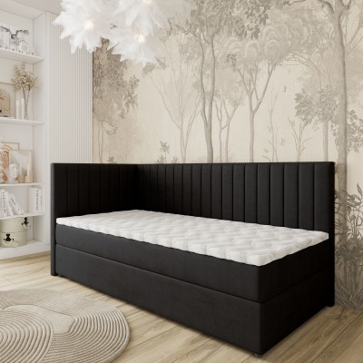 Łóżko kontynentalne ARIS – Tkanina pluszowa – kolor: Kronos