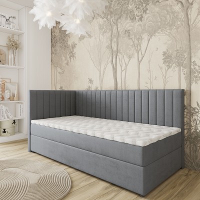 Łóżko kontynentalne ARIS – Tkanina pluszowa – kolor: Kronos