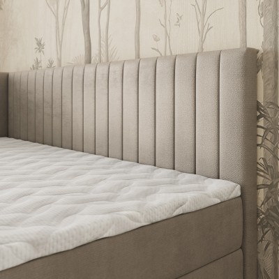 Łóżko kontynentalne ARIS – Tkanina pluszowa – kolor: Paros