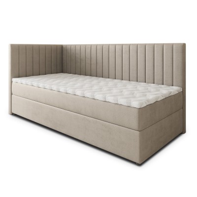 Łóżko kontynentalne ARIS – Tkanina pluszowa – kolor: Paros