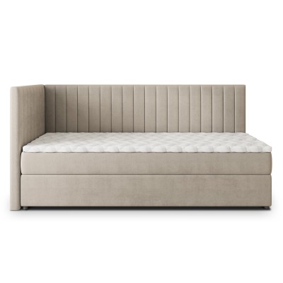 Łóżko kontynentalne ARIS – Tkanina pluszowa – kolor: Paros