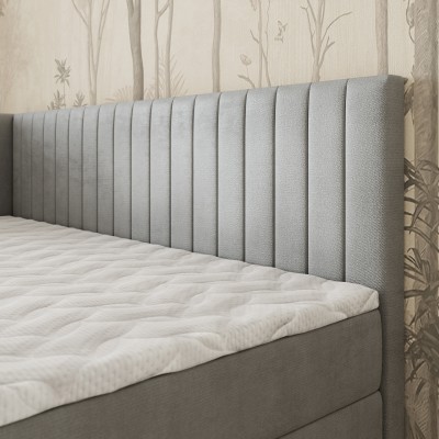 Łóżko kontynentalne ARIS – Tkanina pluszowa – kolor: Paros