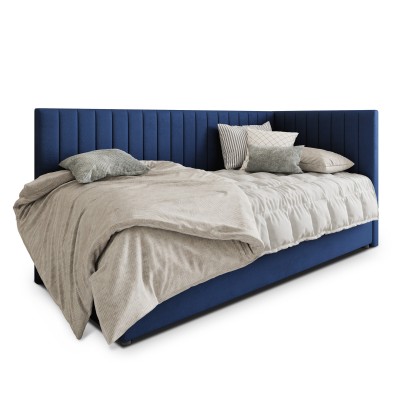 Łóżko kontynentalne ARIS – Tkanina pluszowa – kolor: Kronos