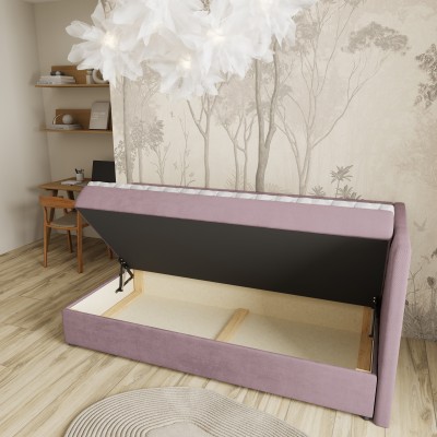 Łóżko kontynentalne ARIS – Tkanina pluszowa – kolor: Kronos