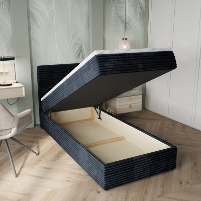 Łóżko kontynentalne PISA – Tkanina sztruksowa – kolor: Tilia