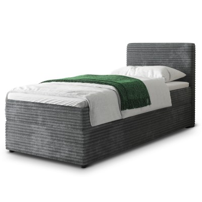 Łóżko kontynentalne PISA – Tkanina sztruksowa – kolor: Tilia