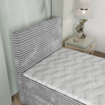 Łóżko kontynentalne PISA – Tkanina sztruksowa – kolor: Tilia