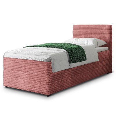 Łóżko kontynentalne PISA – Tkanina sztruksowa – kolor: Tilia