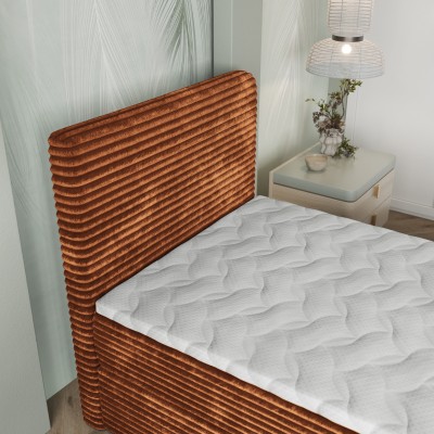 Łóżko kontynentalne PISA – Tkanina sztruksowa – kolor: Tilia