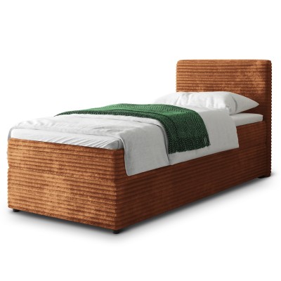 Łóżko kontynentalne PISA – Tkanina sztruksowa – kolor: Tilia