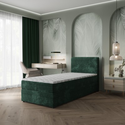 Łóżko kontynentalne PISA – Tkanina sztruksowa – kolor: Tilia