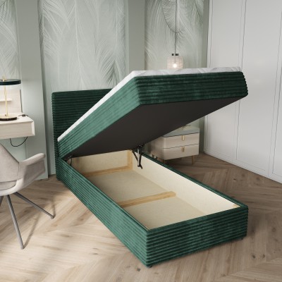 Łóżko kontynentalne PISA – Tkanina sztruksowa – kolor: Tilia