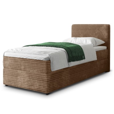 Łóżko kontynentalne PISA – Tkanina sztruksowa – kolor: Tilia