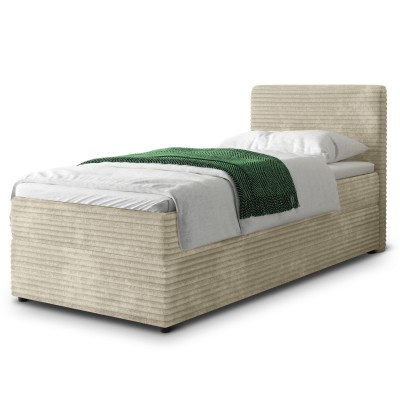 Łóżko kontynentalne PISA – Tkanina sztruksowa – kolor: Tilia