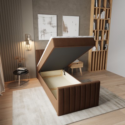 Łóżko kontynentalne ARION – Tkanina pluszowa – kolor: Kronos