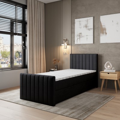 Łóżko kontynentalne ARION – Tkanina pluszowa – kolor: Kronos