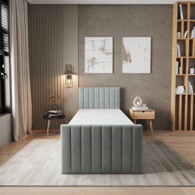 Łóżko kontynentalne ARION – Tkanina pluszowa – kolor: Paros