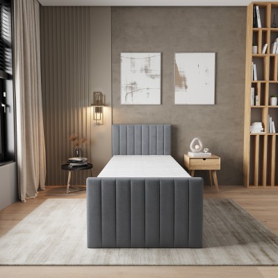 Łóżko kontynentalne ARION – Tkanina pluszowa – kolor: Kronos