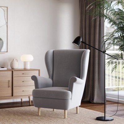 Fotel LENTIO w tkaninie PAROS 05 - jasnoszary