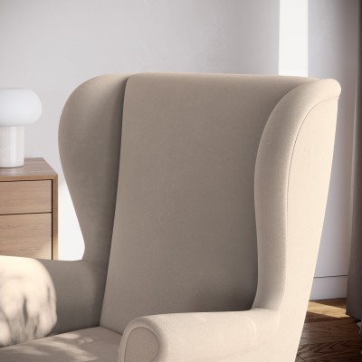 Fotel LENTIO w tkaninie PAROS 02 - oparcie - beżowy