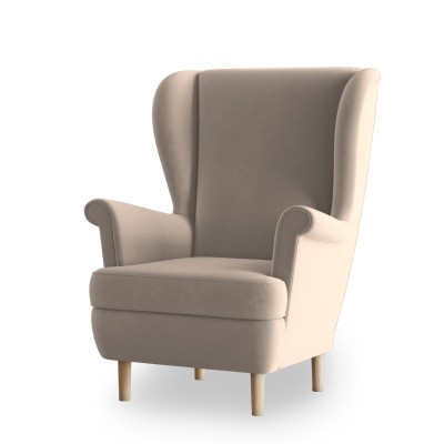 Fotel LENTIO w tkaninie PAROS 02 - białe tło - beżowy