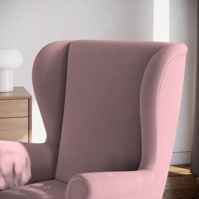 Fotel LENTIO w tkaninie KRONOS 27 - oparcie - pudrowy róż