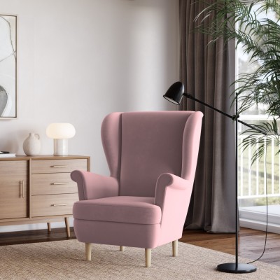 Fotel LENTIO w tkaninie KRONOS 27 - pudrowy róż