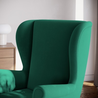 Fotel LENTIO w tkaninie KRONOS 19 - oparcie - butelkowa zieleń