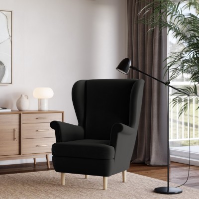 Fotel LENTIO w tkaninie KRONOS 07 - czarny