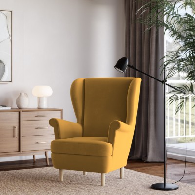 Fotel LENTIO w tkaninie KRONOS 01 - żółty